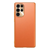 Funda Para Samsung Galaxy S22 Ultra  - Naranja Cuero