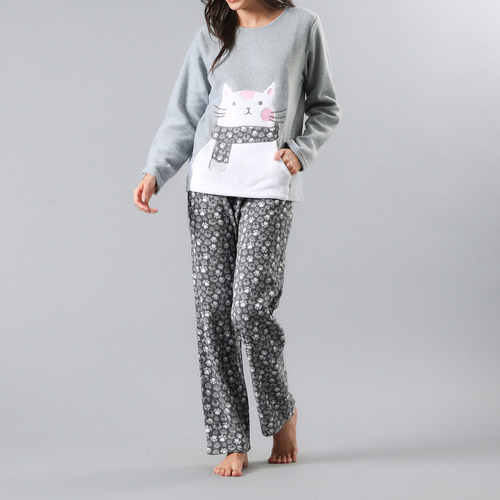 Pijama Micropolar Bolsillo Flores 33520-54