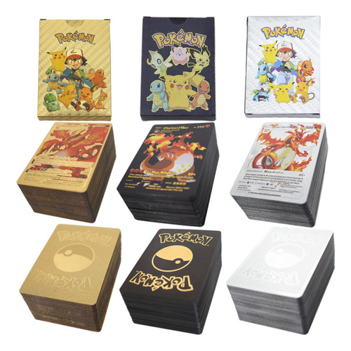 Tarjetas De Coleccionista Pokémon Oro, Plata Y Negro 