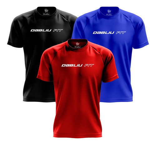 Kit 3 Camisas Treino Dryfit Basic Proteção Uv+35 Dabliu Fit