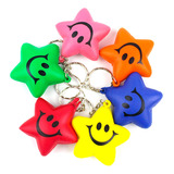 Llaveros Estrellas Sonrientes Antiestres Colores Pack X12u.