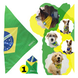 Bandana Pet Bandeira Brasil Cão Torcedor Copa Do Mundo Qatar