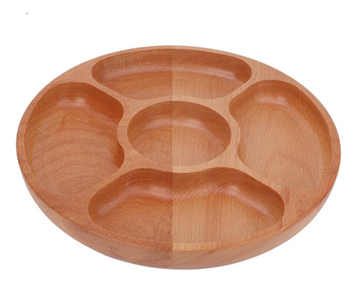 Plato De Madera Con Forma Redonda De Subrejilla, Plato Divid