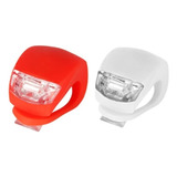 2 Lanternas Para Bicicleta 2 Leds Sinalizador De Bike Cor Vermelho E Branco