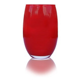 Vaso Bombe X6 Rojo Sin Pie Sin Tallo Color Vidrio