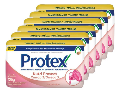 Protex Pack 06 Jabón Antibacterial Omega 3 /125gr C/u