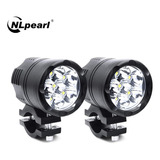 2 Pz Faro 6 Leds Moto Exploradoras Luz Auxiliar Sin Estrobo