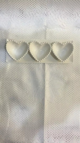 Pack De 3 Pocillos Corazon 7cm+bandeja De 24cm 76