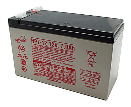 Bateria Recargable 12v/7ah Yuasa Terminal F1 Np 7-12