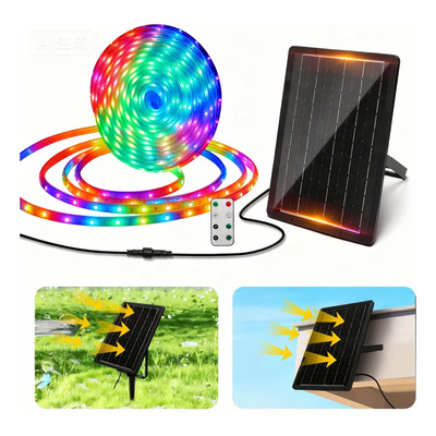Tiras LED Solares para Exterior 100W 10m RGB IP65 Impermeables y Recortables Aigostar | Meses sin interés