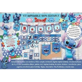 Kit Imprimible Stitch Cumpleaños Candy Bar Fiesta