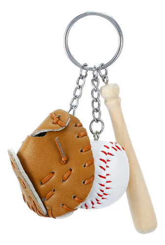 Llavero Beisbol 3 En 1 Bat, Guante Y Pelota Baseball