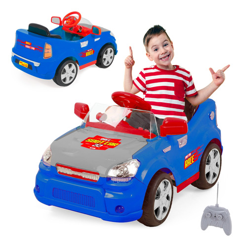 Carrinho Eletrico Infantil Motorizado 6v Sout Car Azul Rc