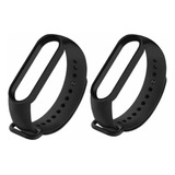 2 Mallas Negras Repuesto Para Xiaomi Mi Band 5 6 Smartwatch