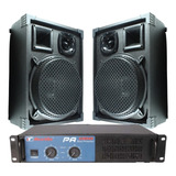 Kit Amplificador Pa 900-450w Rms+2 Caixas Acústicas 250w Rms