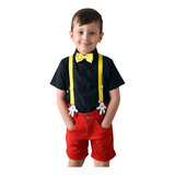 Roupa Menino Infantil Mickey Festa Aniversário Bebe