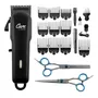 Kit Barberia Cortadora De Pelo + Tijeras Profesional Care By Gadnic Negro