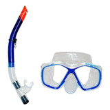 Combo Mascara Y Snorkel Escualo Modelo Recre - Azul