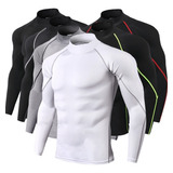 Playera Licra Deportiva Gym Compresión Cuello