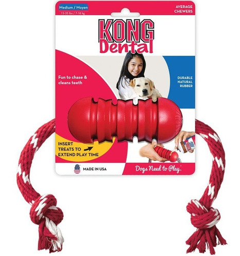 Kong Juego Y Limpieza Dental Con Cuerda Mascota Talla S Eeuu