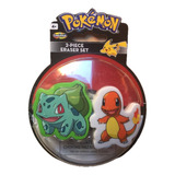 Pokemon Set 2 Piezas Eraser Goma Charmander Bulbasaur Anime 