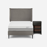 Cama Europea Pratta 1 Plaza Pata Acero + Muebles Maurice