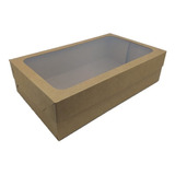 50 Caixas De Presente 27x16x9cm: Com Visor-retangulares  