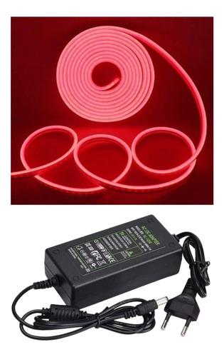 Kit Manguera Luz Neon 5 Mts + Fuente + Ficha 12v Exterior