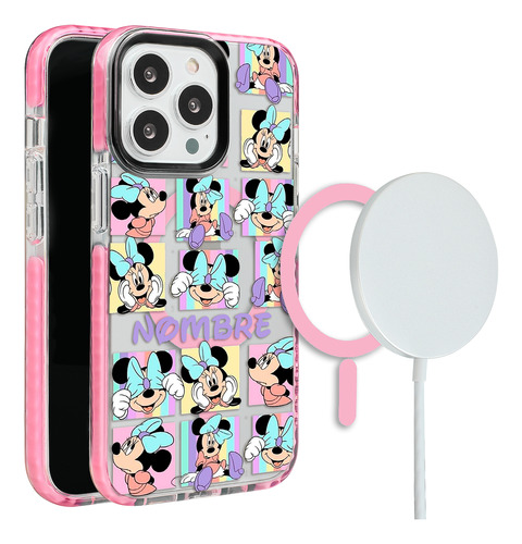 Funda Para iPhone Magsafe Minnie Mouse Personalizada Nombre