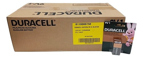 Bateria Duracell 9v Pilas Alcalina - Caja 48 Unidades