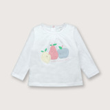 Polera Niña Manga Larga Frutas Blanca (rn A 9 Meses)