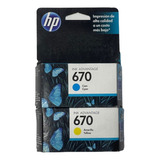 Cartuchos Hp 670 Estandar Kit X2 Cian-amarillo(yellow)