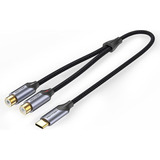 Cable De Audio Premium Usb-c Macho A Rca Hembra 1m Vention