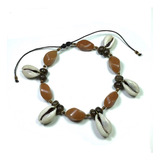 Pulsera Tobillera  De Piedras Naturales Y Caracoles Buzios