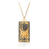 Collar Carta Tarot Acero Quirúrgico La Luna Star Estrella 