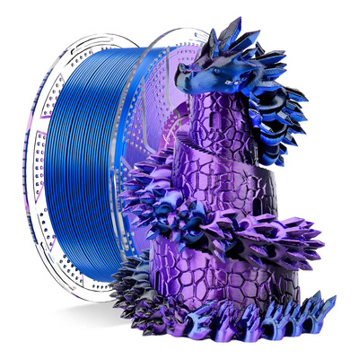 Filamento 3d Pla Seda Tricolor 1,75 Mm 1kg Conjure Impresora Color Negro Azul Morado_y | Envío gratis