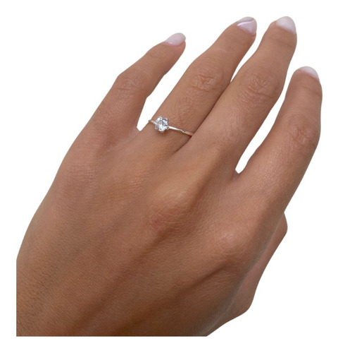 Anillo Solitario Cintillo Plata 925 Mujer Regalo Compromiso