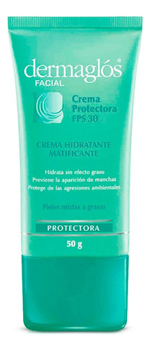 Crema Protectora Con Fps 30 Dermaglós Para Piel Mixta De 50g