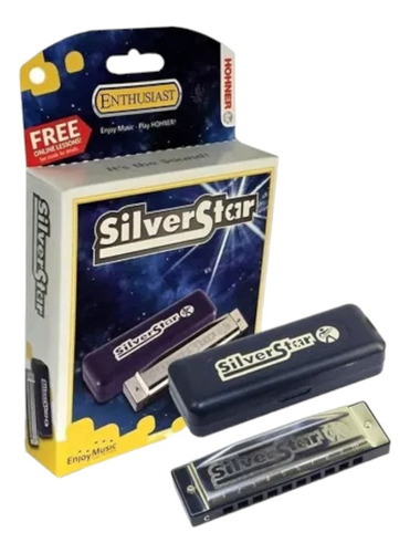 Armonica Diatonica Do Hohner Silver Star C + Metodo Estuche