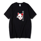 Camisa Camiseta Kimetsu No Yaiba Tanjiro Kamado Fox Mask