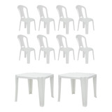 Combo 2 Mesas Tambaú Branca + 8 Cadeiras Bistrô S/ Braços