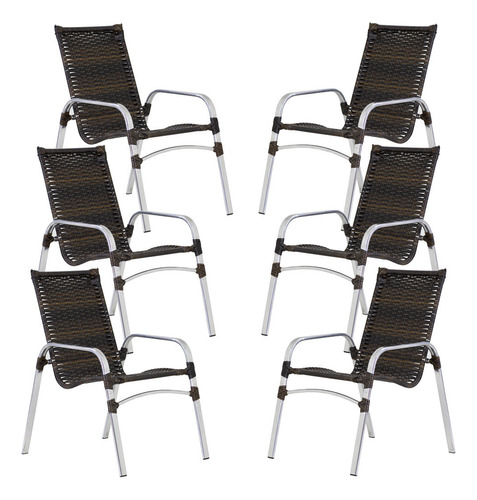 Jogo De Mesa Emily Com 6 Cadeiras Trama Original