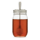 Jarware 82653 Tapa De Metal Mason Jar Honey Dipper, Boca Reg
