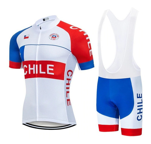 Conjunto Ciclismo Chile Tricota Calza Tirantes Acolchado 