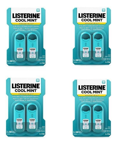 Listerine Cool Mint Spray Mist Bolsillo Pocket Viaje 8 Pzas