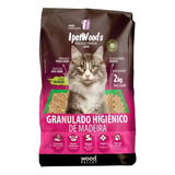 Granulado Sanitário De Madeira Para Gato Ipetwoods 2kg Areia