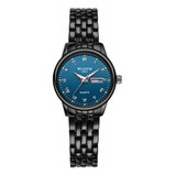 Negro & Azul Mujer Tipo Wlisth Q359 Pareja Reloj Elegante