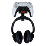 Suporte De Parede P/ Ps5 E Headset Com Texto Personalizado