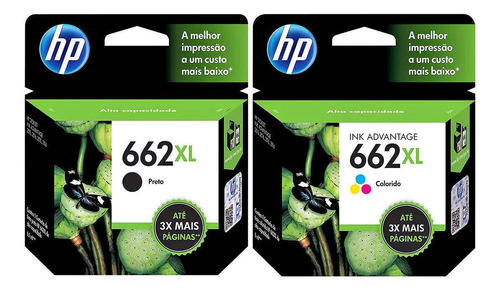 Cartucho De Tinta Hp 662xl Cor Preto/tricolor Do 14 Ml