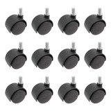 12 Ruedas Para Mueble Mesa Giratorias 50mm Con Rosca